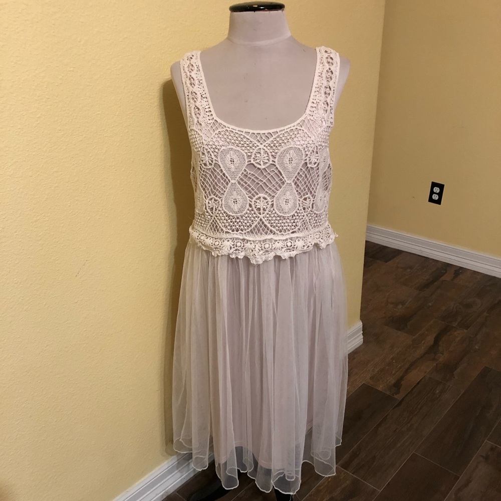 Off white/cream Crochet Top Dress